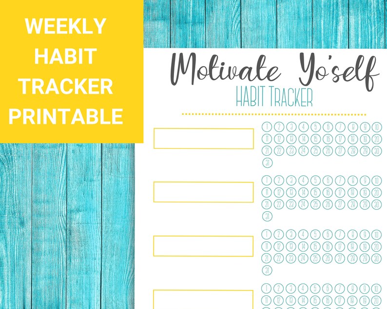Habit Tracker Printable Monthly Habit Tracker Template Etsy