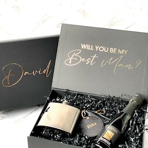 BLACK LUXURY Proposal Box, Magnetic Closure Box, Groomsmen Box Personalised Gift Box, Gift Ideas Bridesmaid Proposal Box Empty Box