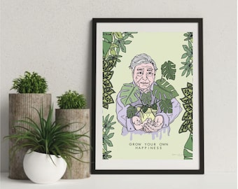 A4 David Attenborough Plant Print | Eco Friendly | Wall Art | House Plants