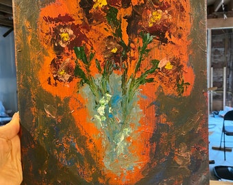 original acrylic painting handmade abstract flowers