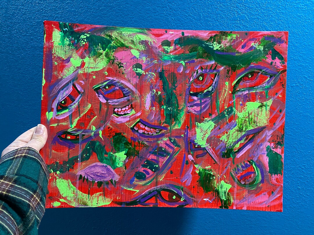 Anxious Abstract Color Original Handmade Oil Painting, Abstract Painting anxious - Etsy