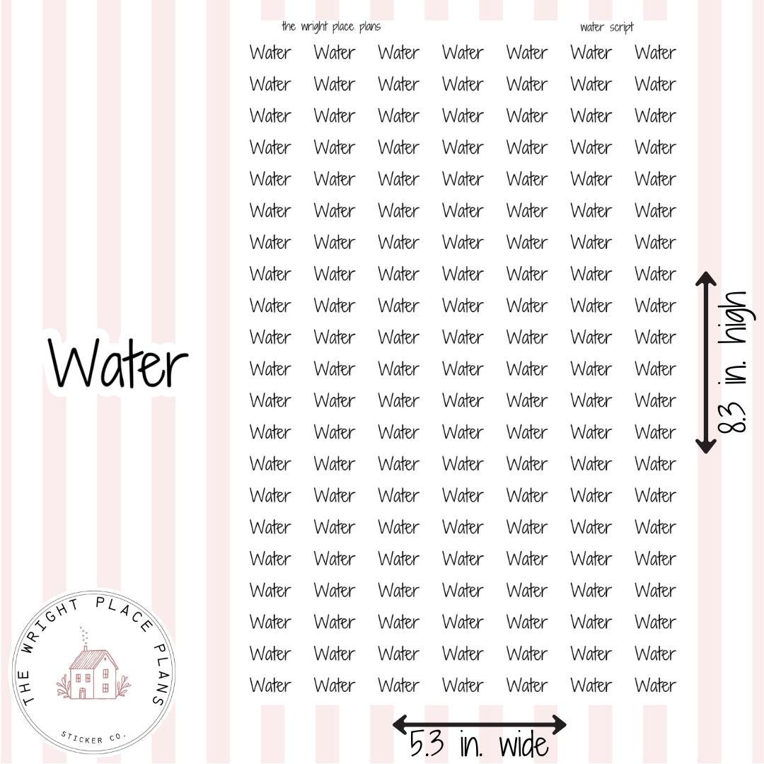 Water Intake Script Planner Stickers | Hydration Tracker Stickers ...