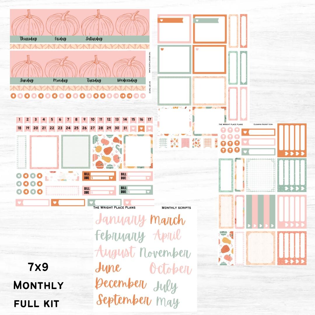 Kit 107 7x9 Erin Condren Monthly Sticker Kit - Etsy