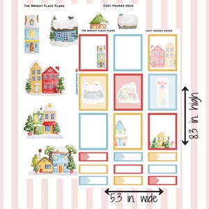 Cozy Houses Sticker Sheet | Winter Cottagecore Aesthetic | Planner & Journal Deco Stickers |Scrapbooking Supplies