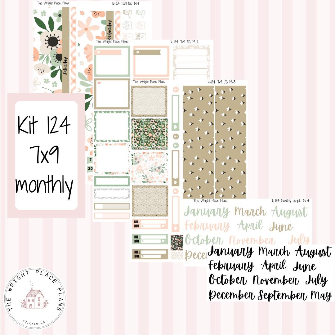 Kit 124 7x9 Erin Condren Monthly Sticker Kit - Etsy