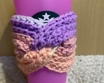 twisted crochet coffee sleeve
