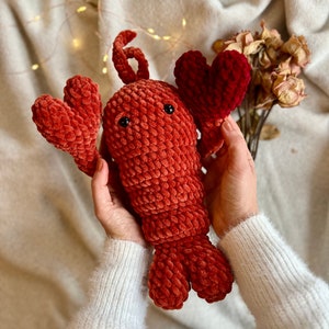 Mister Lovester the Lobster of Love - PDF Low-Sew Amigurumi Crochet Pattern in English