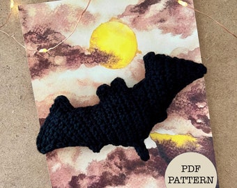 Bat Silhouette Amigurumi Crochet Pattern - Halloween Decor