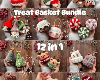 BIG PACK 12 Crochet Patterns - Christmas Ornaments - No Sew (PDF English)