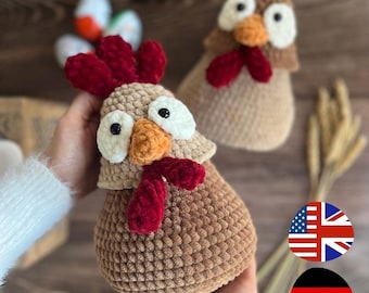 Henny the Hen (Easter Egg Basket) - PDF Amigurumi Crochet Pattern in English and German