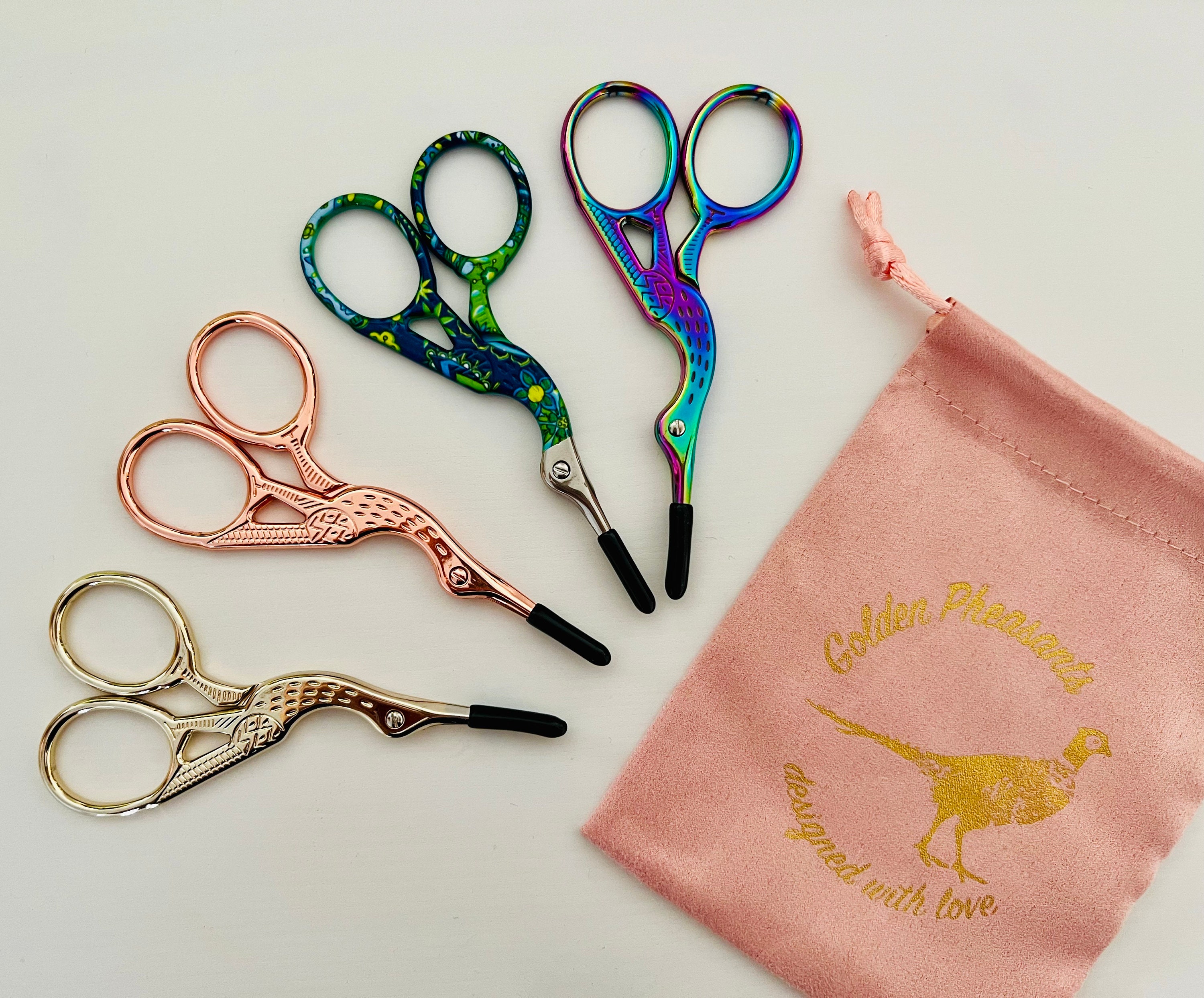 Silver Stork Embroidery Scissors, Sewing Scissors, Quality Crane