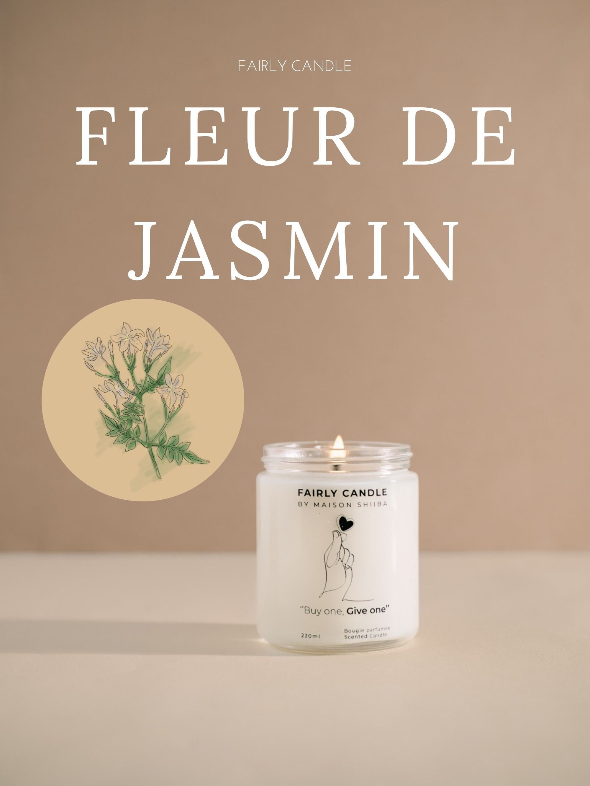 Bougie avec Message Gravé Caché | Senteur Jasmin Fairly Candle