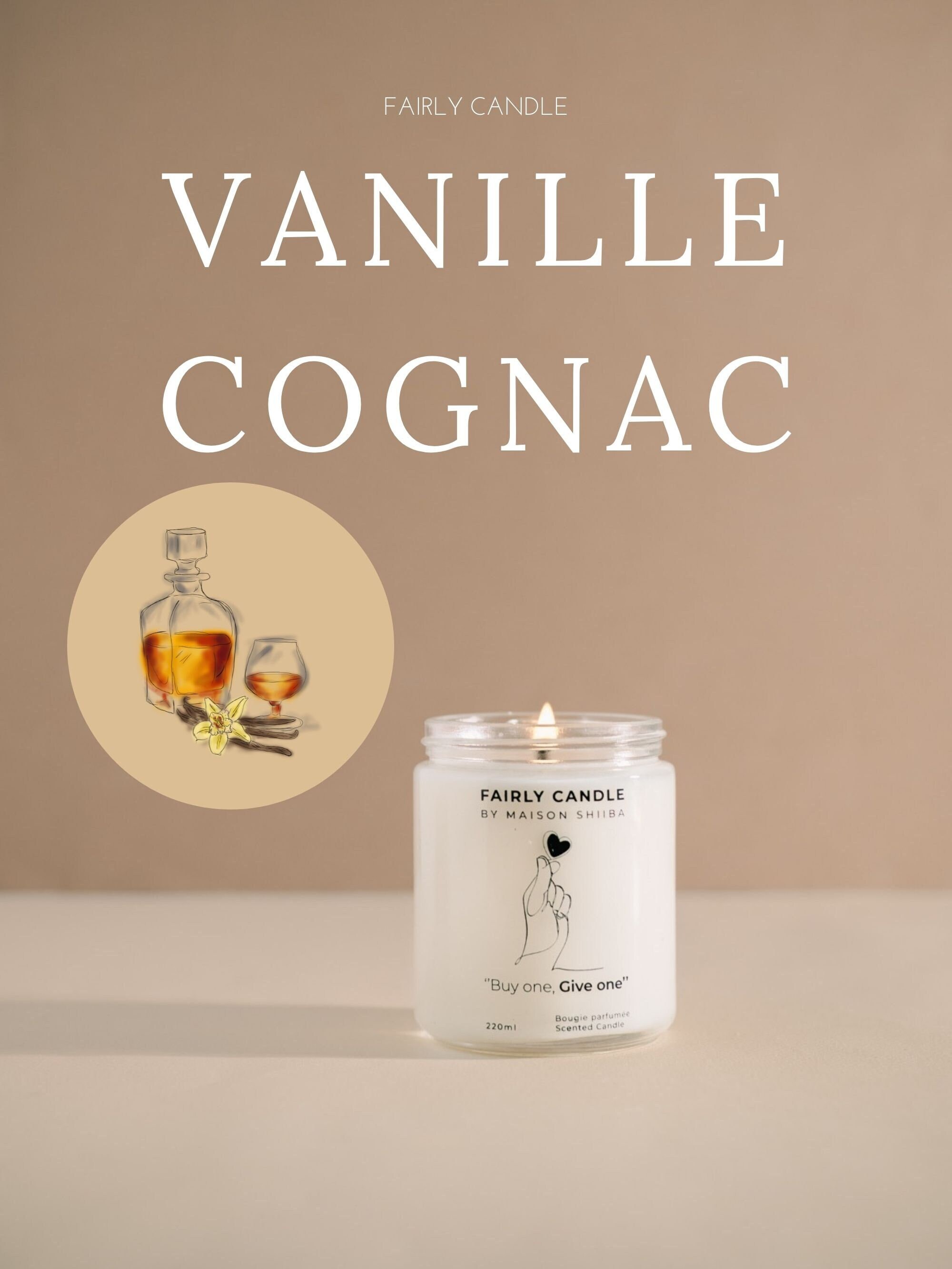 Bougie avec Message Gravé Caché | Senteur Vanille Cognac Fairly Candle
