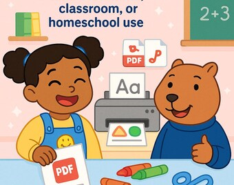 Printable Preschool Worksheets | Breezy & Archie Learning Pack | Tracing, Coloring, Counting Activities for Kids