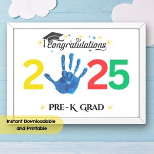 Pre-K Graduation Handprint Art Printable Keepsake 2025