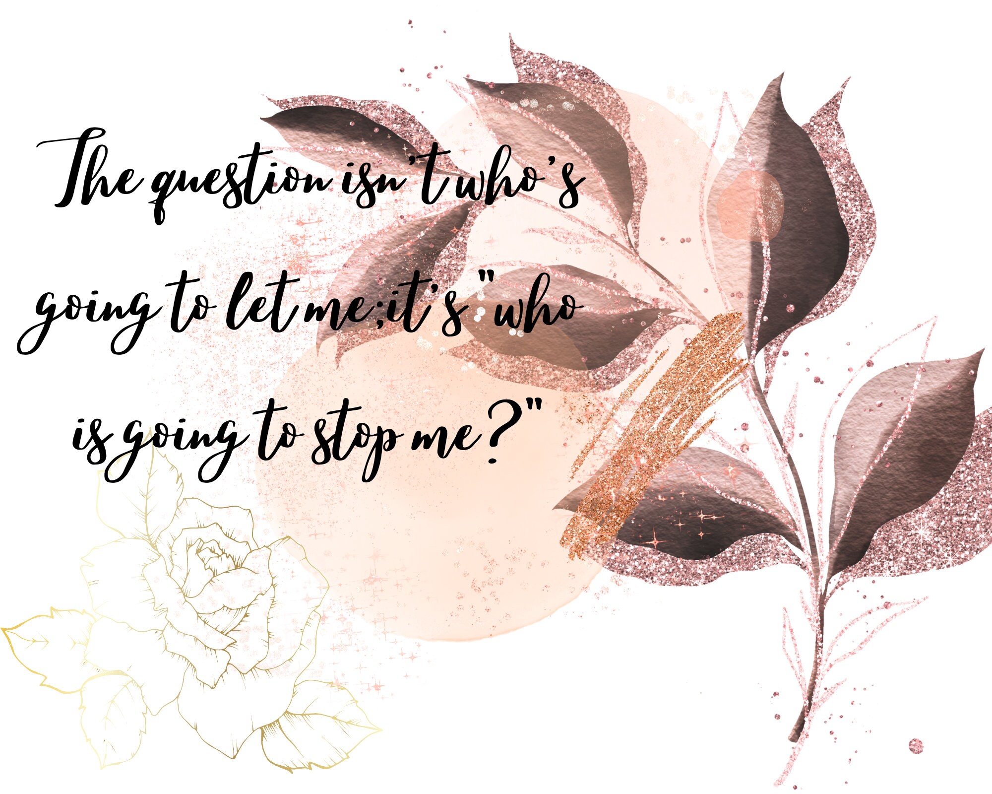 Rose Gold Office Wall Art Etsy