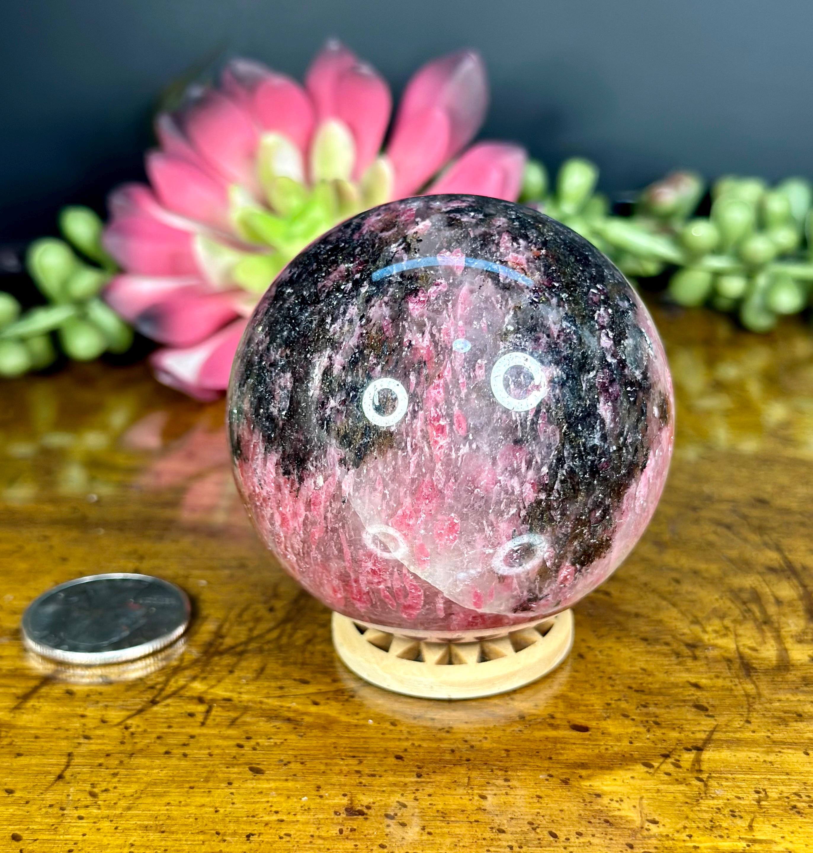 Ice Rhodonite Natural Crystal Spheres | Rhodonite Crystal | Rhodonite ...