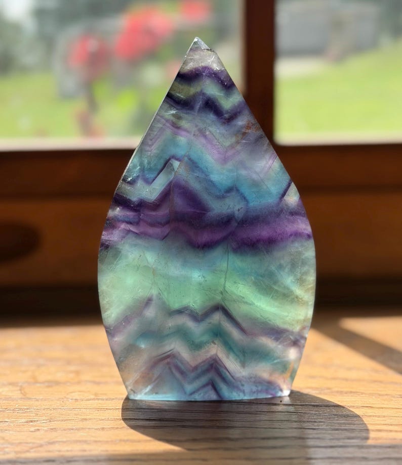 Rainbow Fluorite Natural Crystal Freeforms | Teardrop Shaped Crystals | Colorful Fluorite | 1