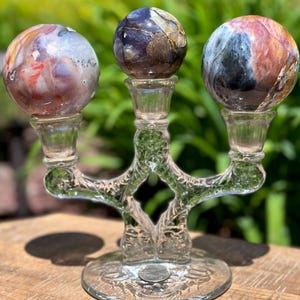 High Quality Petrified Wood Crystal Spheres | Natural Crystal Spheres | Colorful Petrified Wood | Crystal Sphere