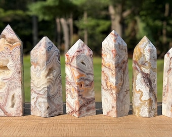 Mexican Lace Agate Crystal Tower | Natural Agate Point