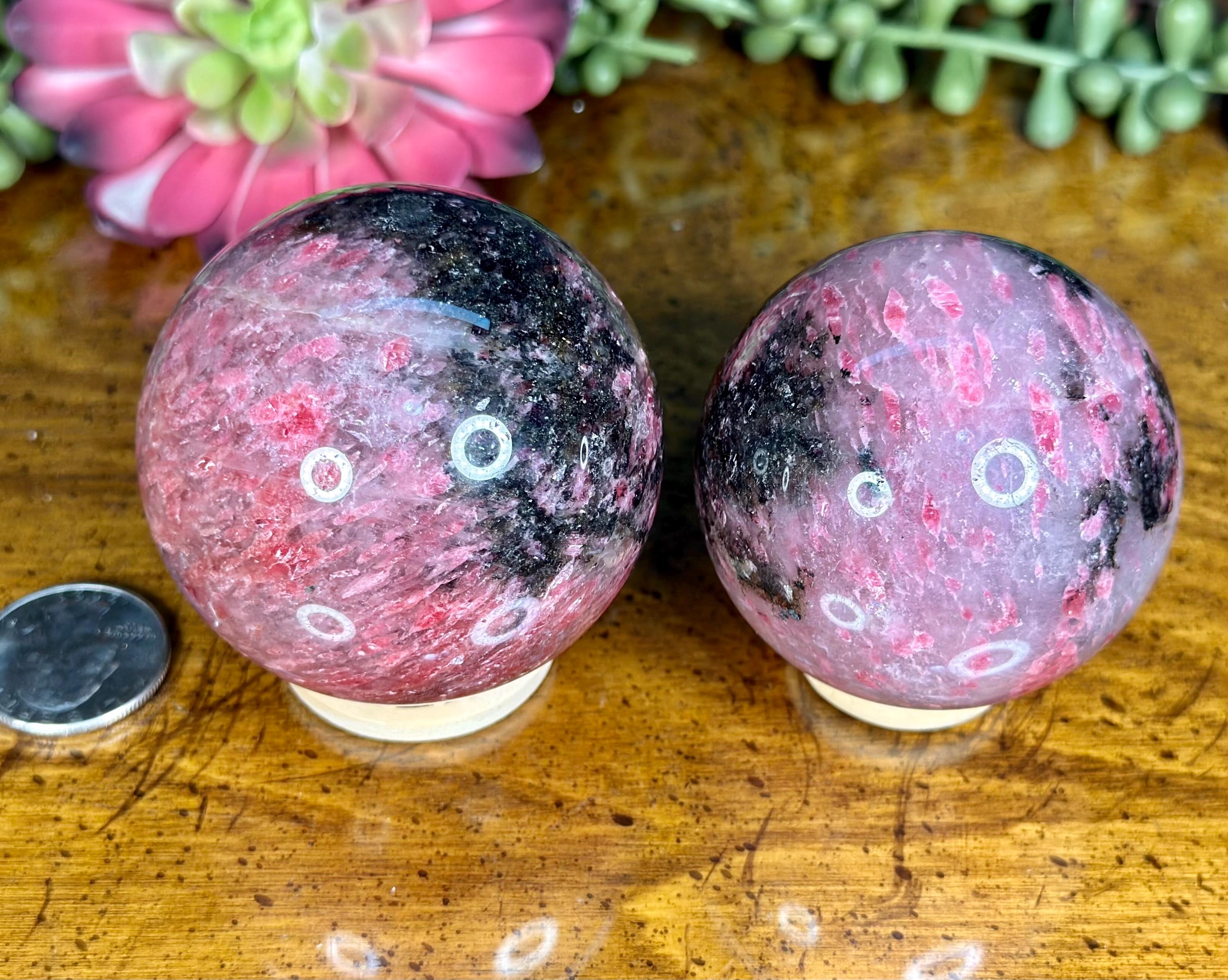 Ice Rhodonite Natural Crystal Spheres | Rhodonite Crystal | Rhodonite ...