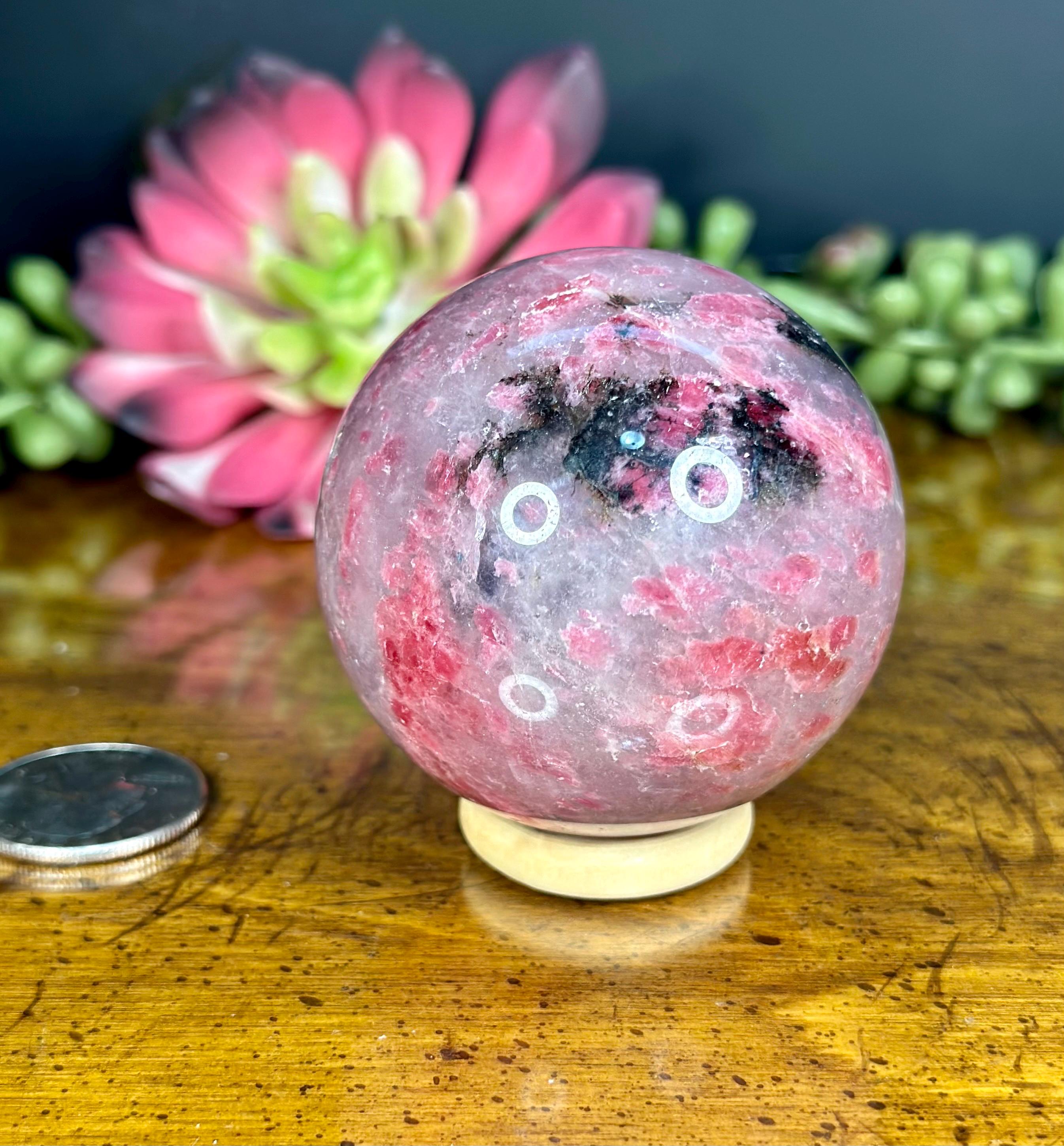 Ice Rhodonite Natural Crystal Spheres | Rhodonite Crystal | Rhodonite ...