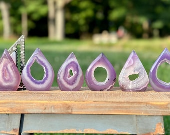 Druzy Agate Crystal Teardrop Color Enhanced | Druzy Agate | Crystals | Dyed Crystals | Agate Stone | Jelly Agate