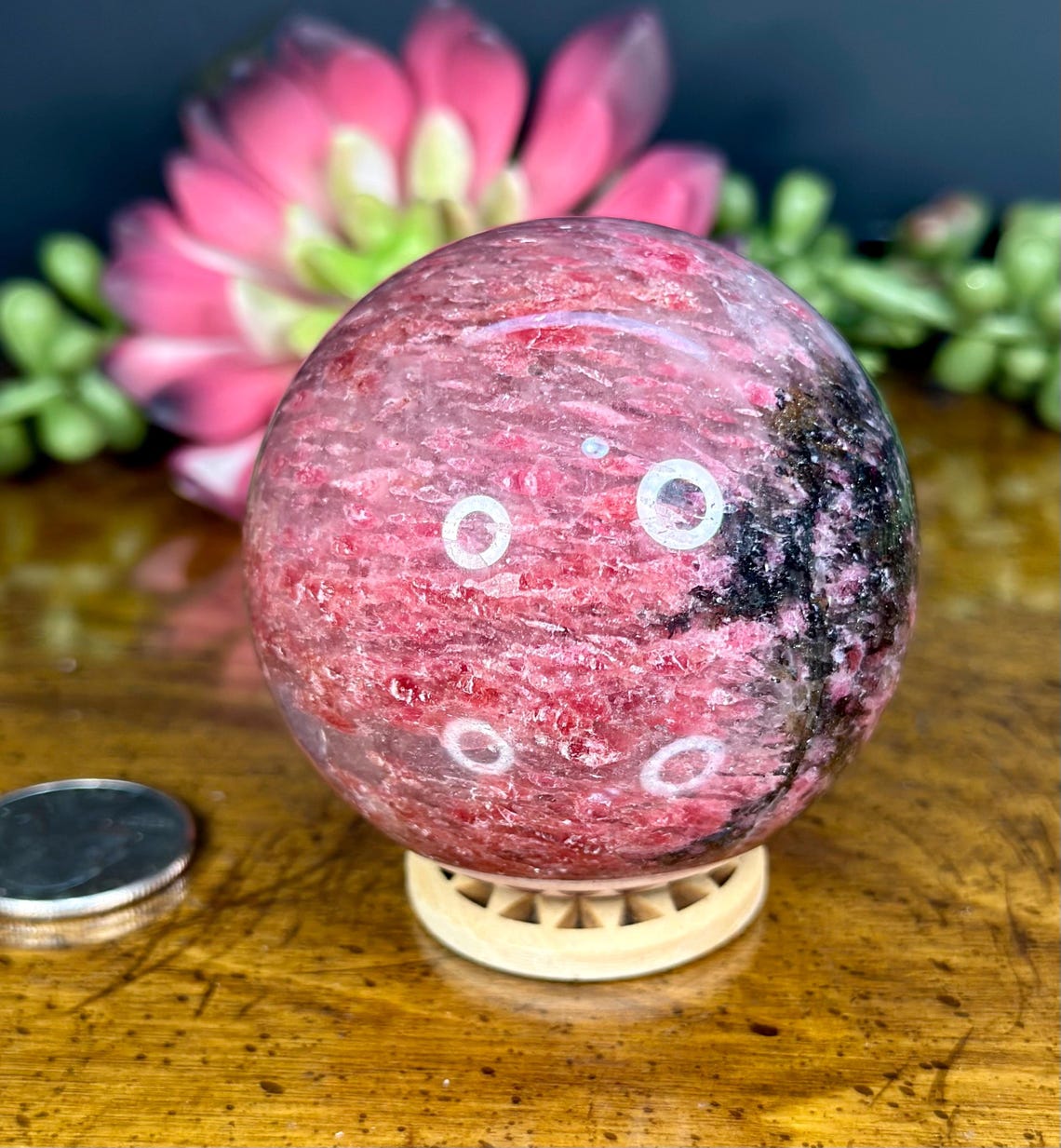 Ice Rhodonite Natural Crystal Spheres | Rhodonite Crystal | Rhodonite ...