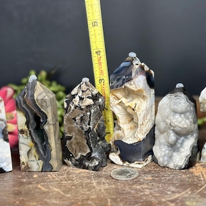 Volcano Agate Natural Crystal Towers | UV Reactive Volcano Agate | UV Crystal