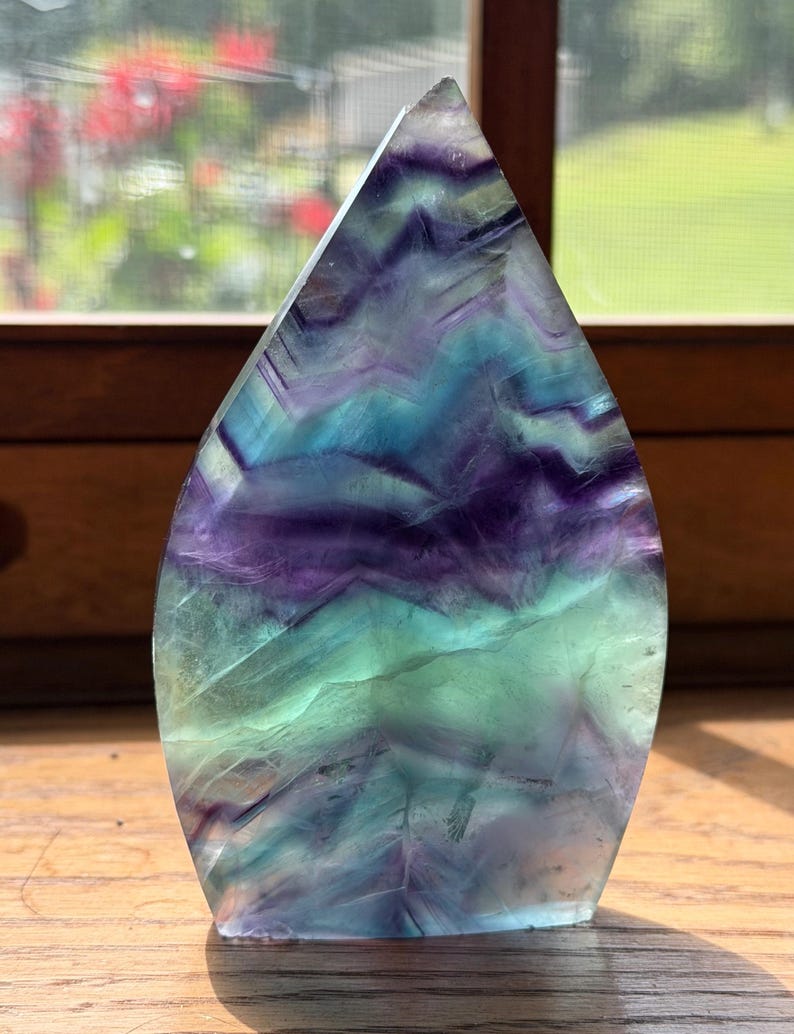 Rainbow Fluorite Natural Crystal Freeforms | Teardrop Shaped Crystals | Colorful Fluorite | image 3