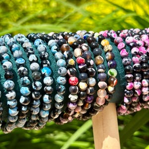 6mm Orca Agate Stretchy Crystal Bracelets | Orca Agate Crystal | Colorful Bracelet | Crystal Jewelry | Dyed Crystals