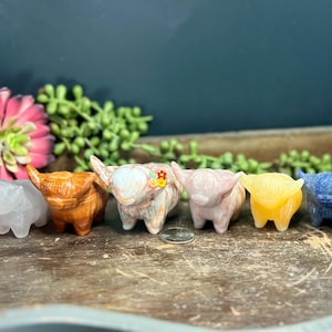 Adorable Highland Cow Natural Crystal Carvings | Highland Cow Figures | Crystal Cows | Natural Crystals