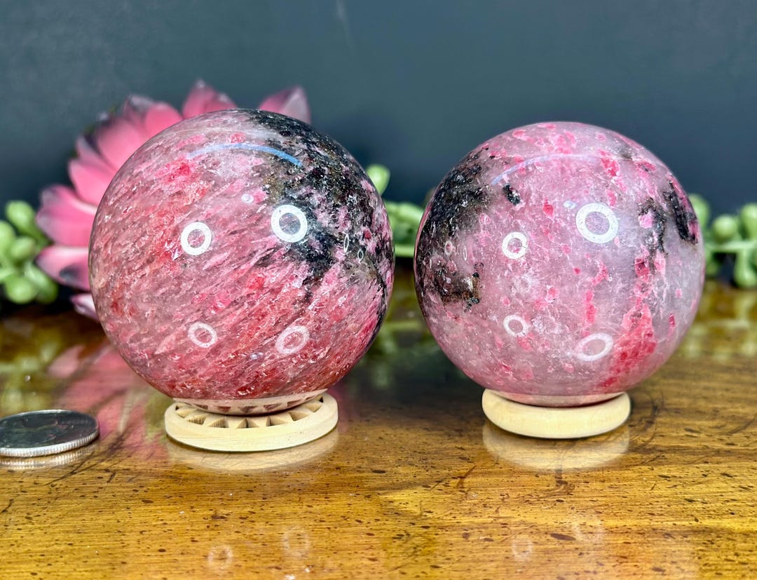 Ice Rhodonite Natural Crystal Spheres | Rhodonite Crystal | Rhodonite ...
