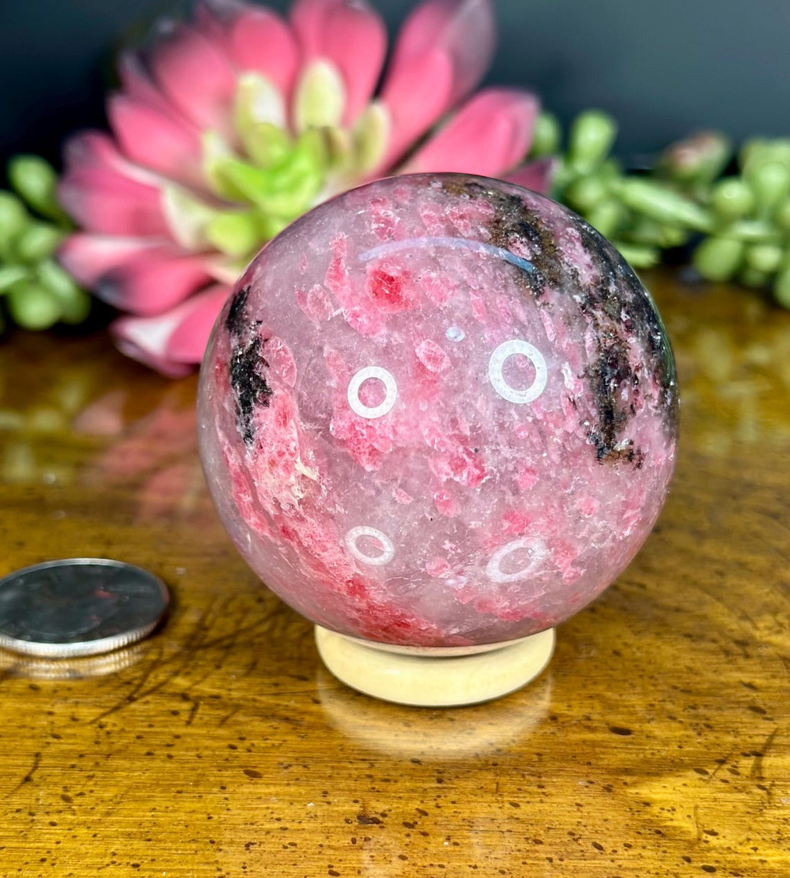 Ice Rhodonite Natural Crystal Spheres | Rhodonite Crystal | Rhodonite ...