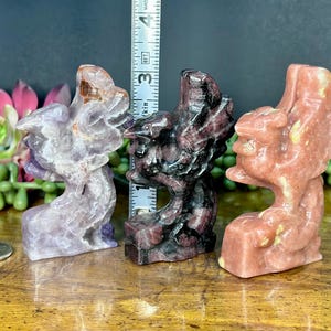 Phoenix Natural Crystal Carvings | Phoenix | Natural Crystal Phoenix | Amethyst | Jasper | Garnet
