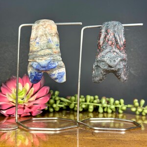 Natural Crystal Stone Hanging Bats | Halloween Decor | Halloween Crystal | Crystal Bat | Hanging Bat | Natural Crystal | Sodalite |
