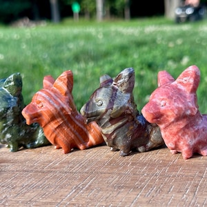 Corgi Dog Crystal Carvings | Corgi Dog | Dog Crystal | Natural Crystal Carvings
