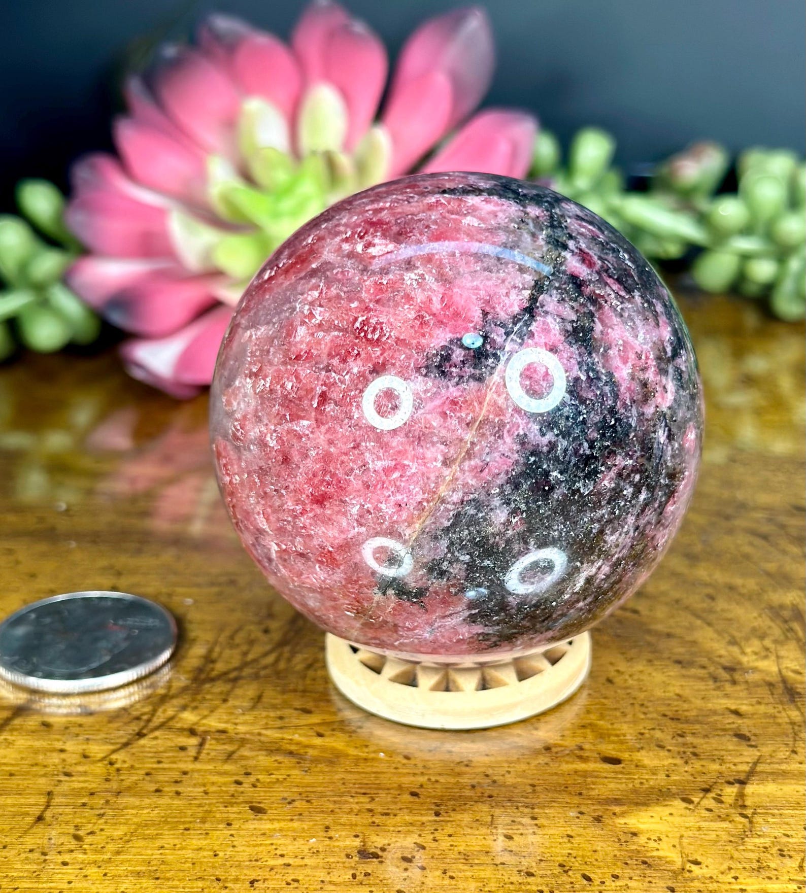 Ice Rhodonite Natural Crystal Spheres | Rhodonite Crystal | Rhodonite ...