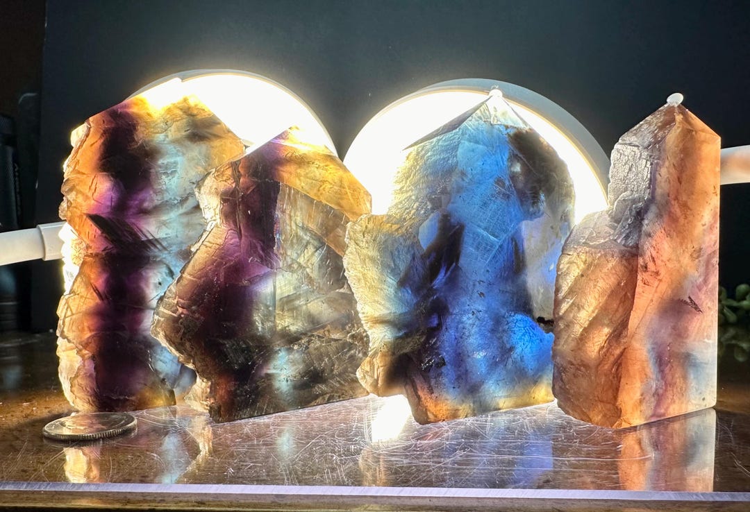 Black Rose Fluorite Chunky Crystal Towers Blue Fluorite Cubic