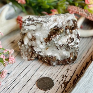 Unique Calcite and Pyrite Raw Stone Specimen