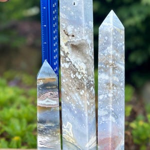 Lovely Druzy Ocean Jasper + Pyrite Natural Crystal Towers | Ocean Jasper | Pyrite | Pastel Ocean Jasper