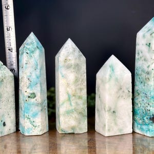Phoenix Stone Crystal Towers | Druzy Phoenix Stone | Natural Crystals | Healing Crystals | Phoenix Stone | Chrysocolla