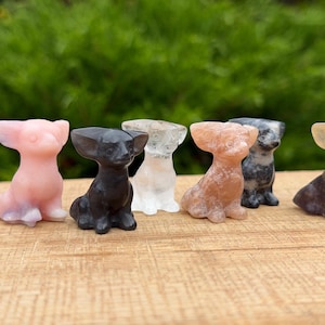 Chihuahua Dog Shaped Natural Crystal Carvings | Chihuahua | Dog Crystals | Natural Crystals | Crystal Carvings
