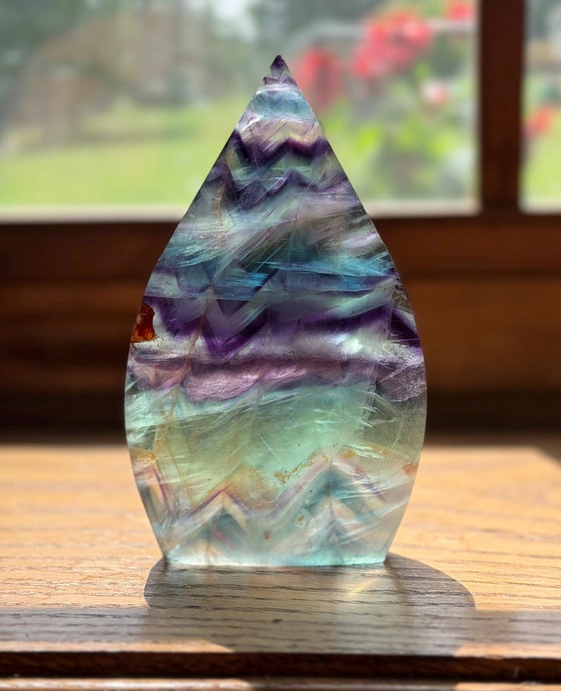 Rainbow Fluorite Natural Crystal Freeforms | Teardrop Shaped Crystals | Colorful Fluorite | image 9