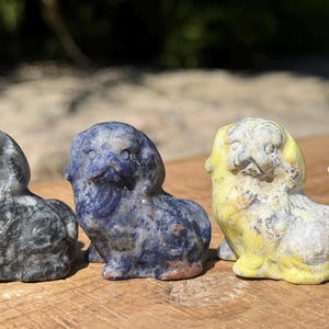 Pekingese Dog Natural Crystal Carvings | Crystal Dogs | Natural Crystals | Amethyst | Sodalite | Cavalier King Charles