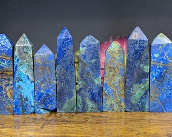 Malachite + Azurite Natural Crystal Towers | Malachite Crystal | Azurite Crystal | Crystal Points