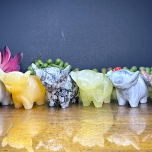 Adorable Highland Cow Natural Crystal Carvings | Highland Cow Figures | Crystal Cows | Natural Crystals