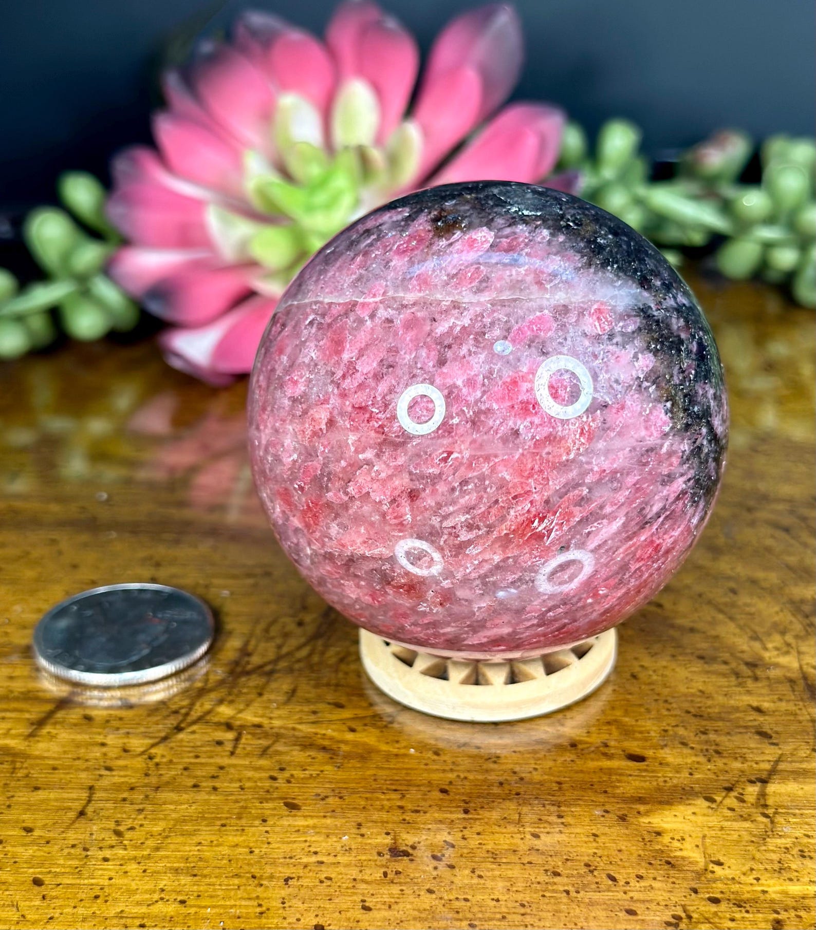 Ice Rhodonite Natural Crystal Spheres | Rhodonite Crystal | Rhodonite ...