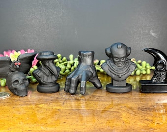 Obsidian Halloween Theme Natural Crystal Carvings | Skull | IT | Thing | Plague Doctor | Moon | Natural Crystals