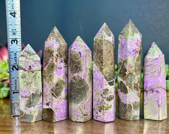 Atlantisite | Stitchtite | Serpentine | Natural Crystal | Purple Crystal | Crystal Healing | Atlantasite Crystal Tower Point